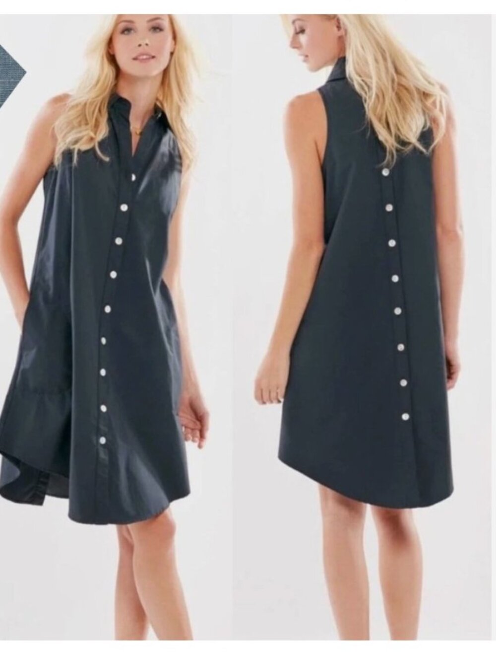 Finley WOMANS Sleeveless Button Back Shirt dress Swing Large LAGONLOOK CASUAL